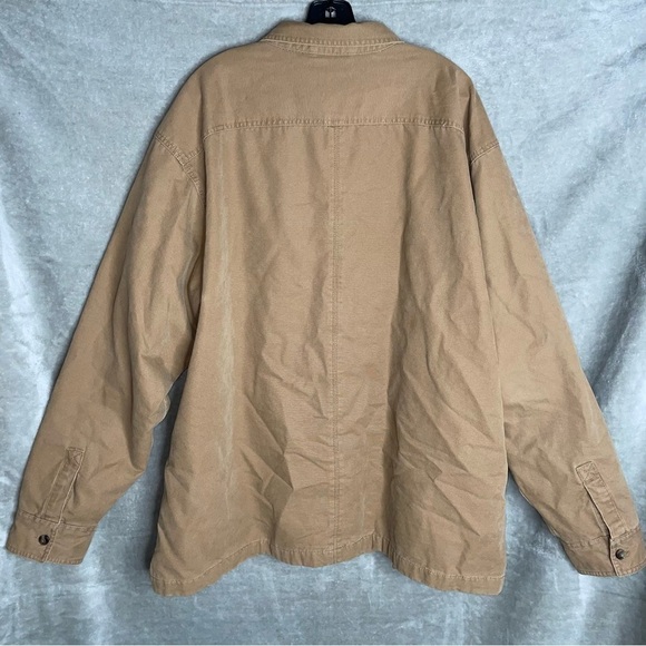 G.H. Bass & Co. Plaid Lined Button Up Shacket Coat 100% Cotton Tan XXL - Picture 4 of 8